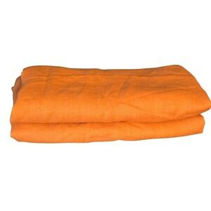 Vibrant Orange Earth‎ Toned 100% Linen Fabric 3.89 linear Yards